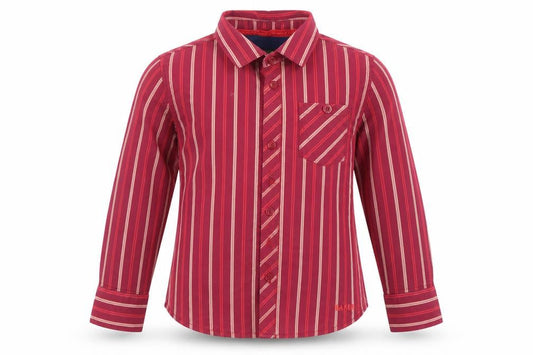 Ted Baker Boys Red Striped Button-Up Shirt 4-5Y Long Sleeve