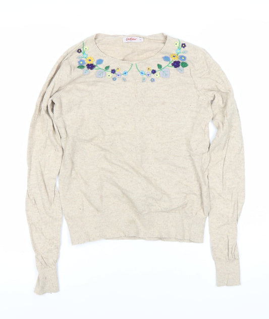 Cath Kidston Women's Beige Floral Knit Jumper XS