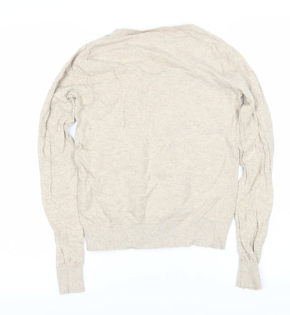 Cath Kidston Women's Beige Floral Knit Jumper XS