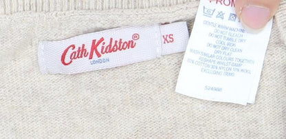 Cath Kidston Women's Beige Floral Knit Jumper XS