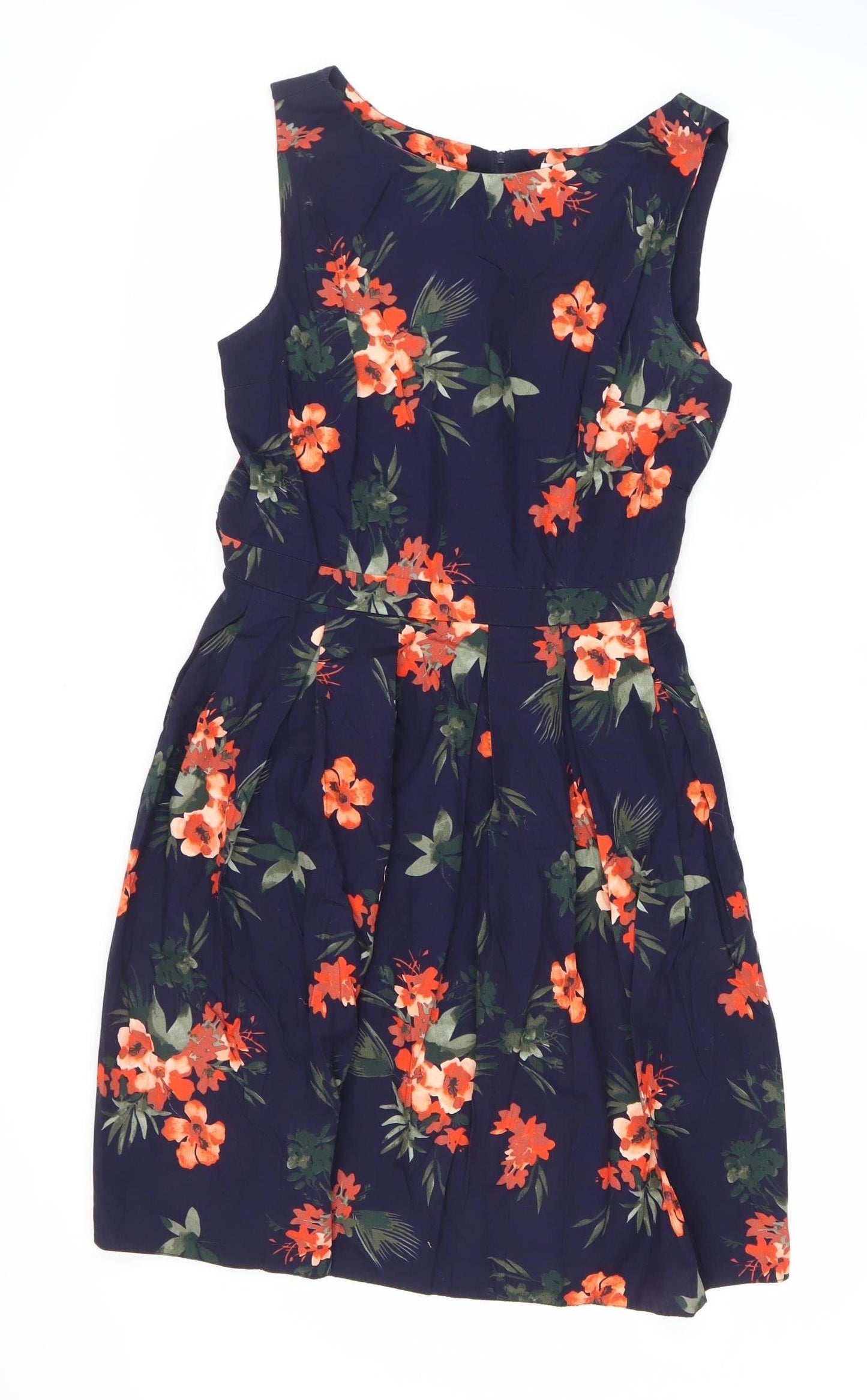 Apricot Multicoloured Floral A-Line Dress Size 14