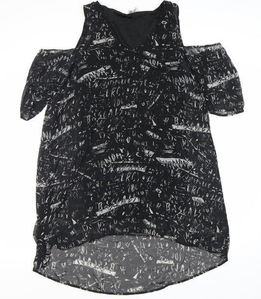 Divided by H&M Women's Black Dress, Size 12, Cold Shoulder