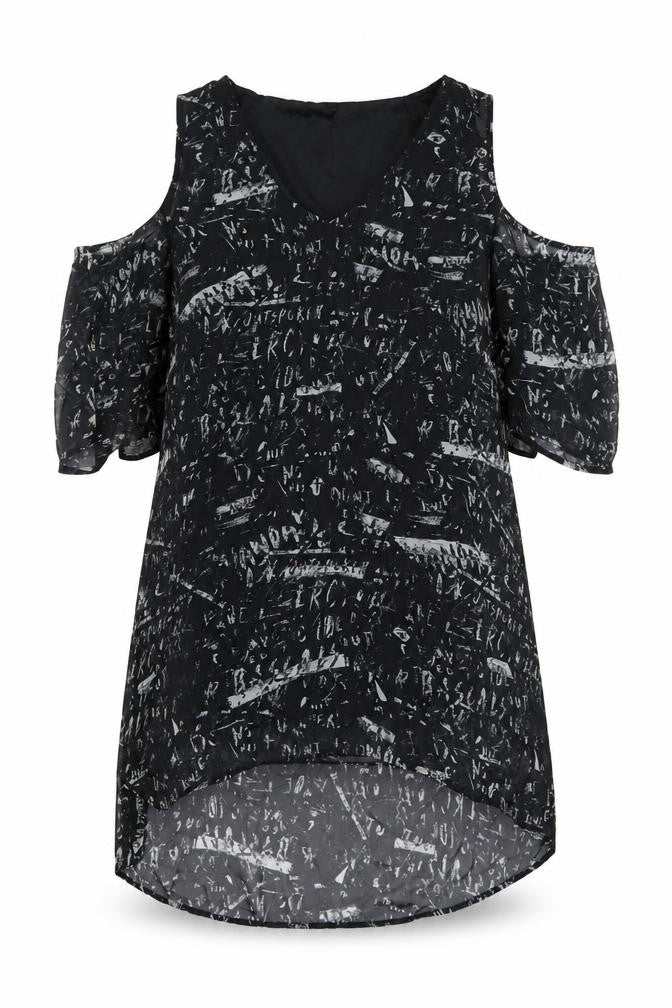 Divided by H&M Women's Black Dress, Size 12, Cold Shoulder