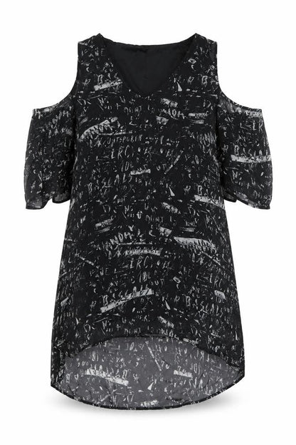 Divided by H&M Women's Black Dress, Size 12, Cold Shoulder