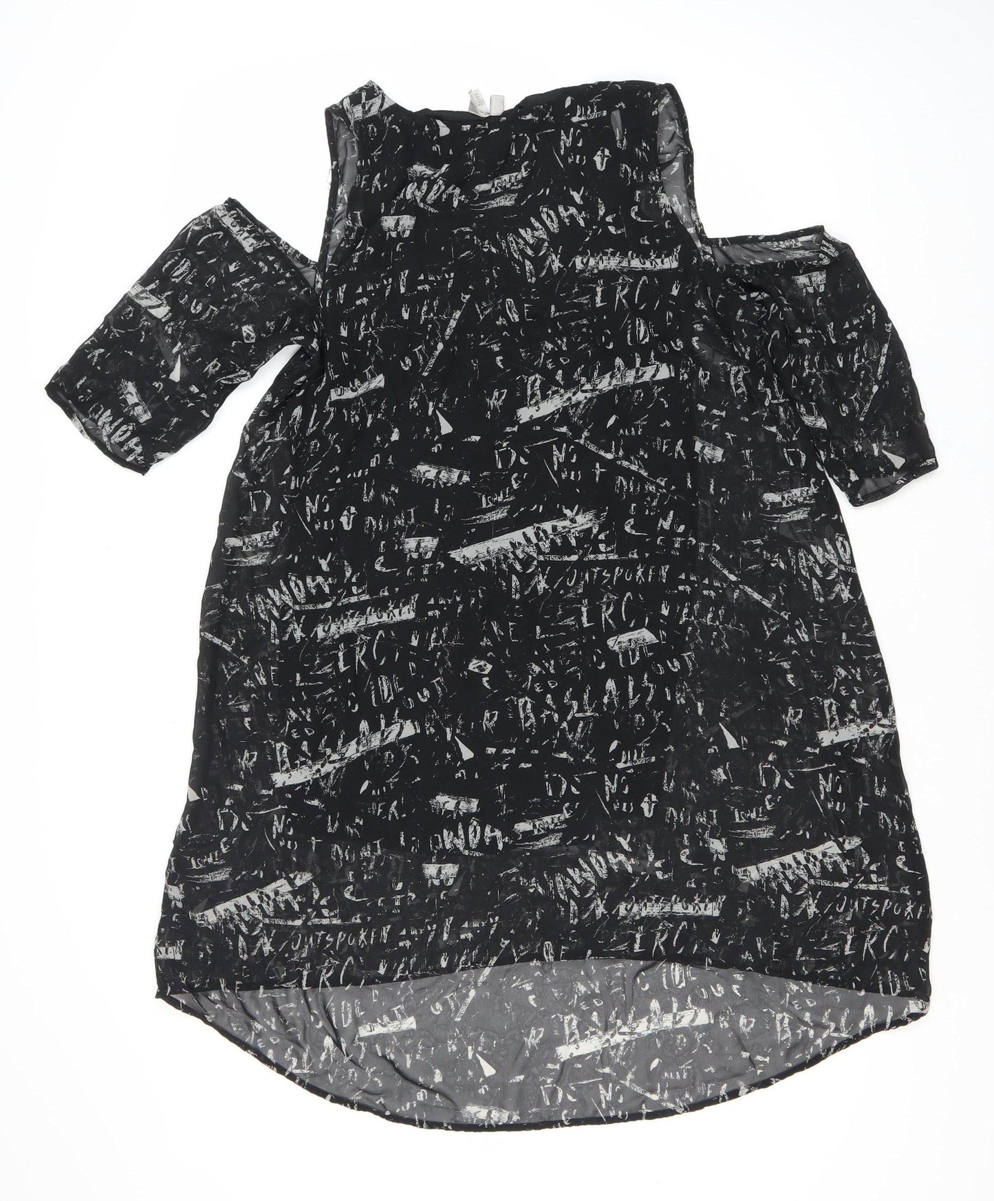Divided by H&M Women's Black Dress, Size 12, Cold Shoulder