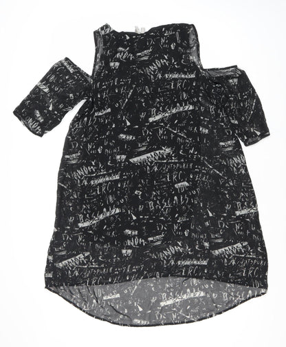 Divided by H&M Women's Black Dress, Size 12, Cold Shoulder