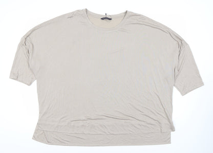 Womens UK Size 24 Marks and Spencer Beige Basic T-Shirt