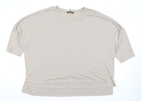 Womens UK Size 24 Marks and Spencer Beige Basic T-Shirt