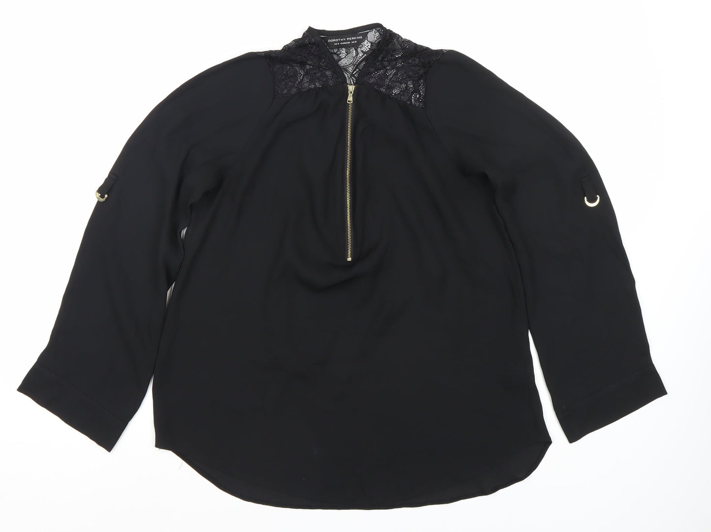 Womens UK Size 10 Dorothy Perkins Black  Blouse