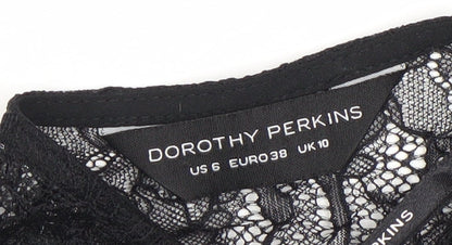 Womens UK Size 10 Dorothy Perkins Black  Blouse
