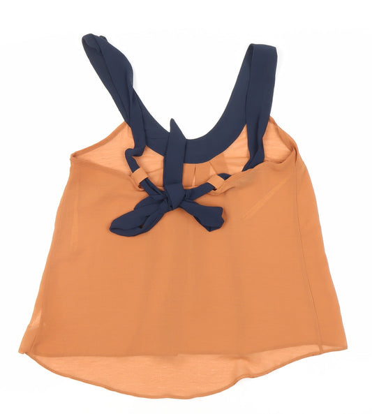 Jane Norman Women's Brown Sleeveless V-Neck Tank