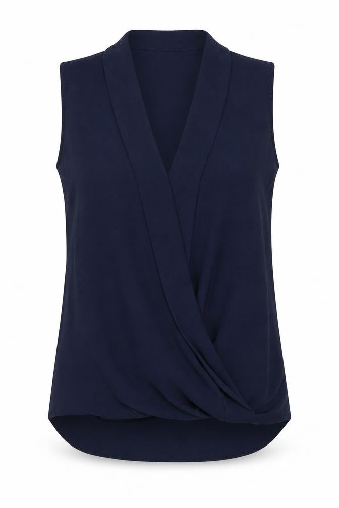 Womens UK Size 12 Paraphrase Blue Wrap Blouse