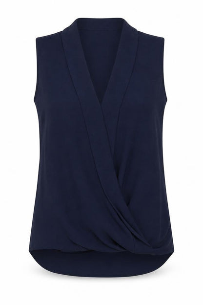 Womens UK Size 12 Paraphrase Blue Wrap Blouse