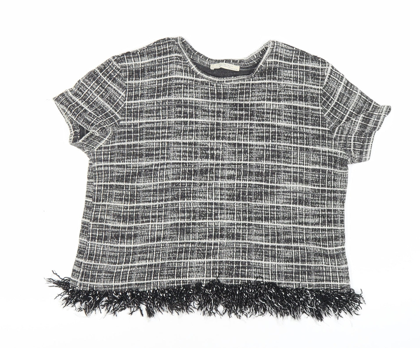Womens UK Size 8 Zara Black Basic T-Shirt