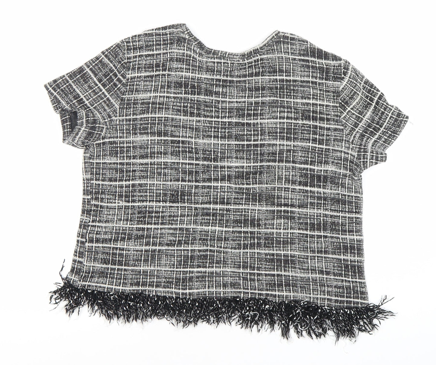Womens UK Size 8 Zara Black Basic T-Shirt