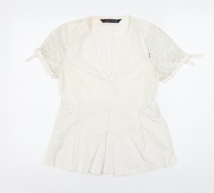 Womens UK Size 10 Zara White  Blouse