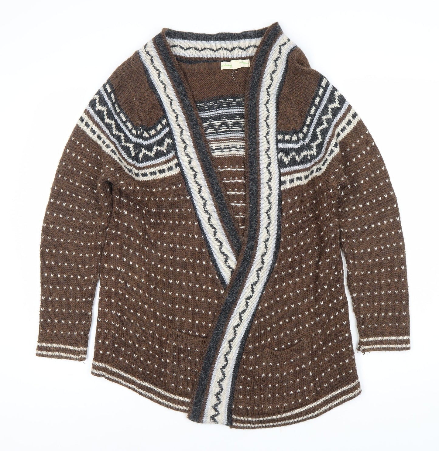 Womens UK Size S Staring at Stars Brown Cardigan Jumper