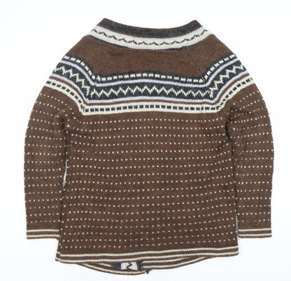 Womens UK Size S Staring at Stars Brown Cardigan Jumper