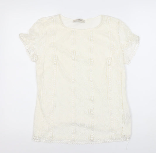 Womens UK Size M Oasis White  Blouse