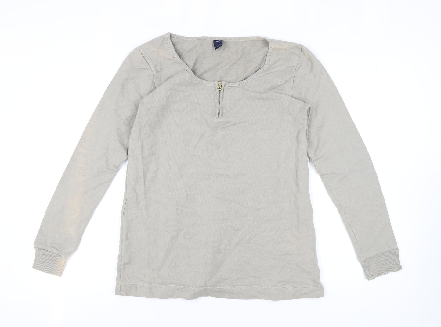 Gap Women's Grey Henley Sweatshirt, Medium, Lightweight