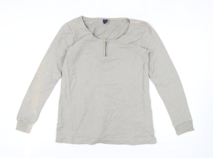 Gap Women's Grey Henley Sweatshirt, Medium, Lightweight