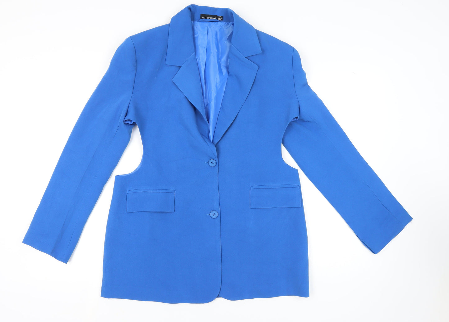 PrettyLittleThing Women's Blue Blazer UK 8