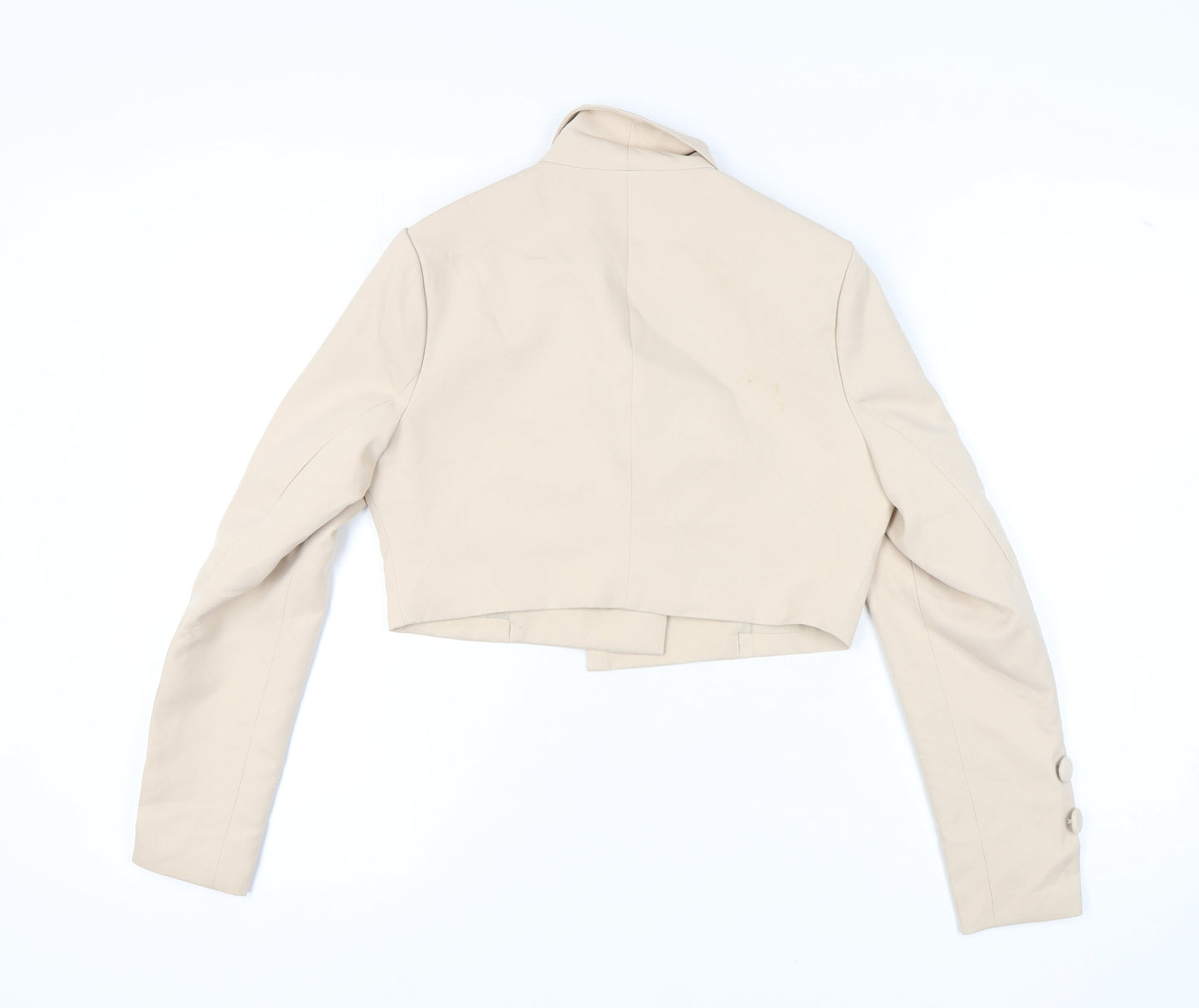 PrettyLittleThing Women's Beige Cropped Double-Breasted Jacket