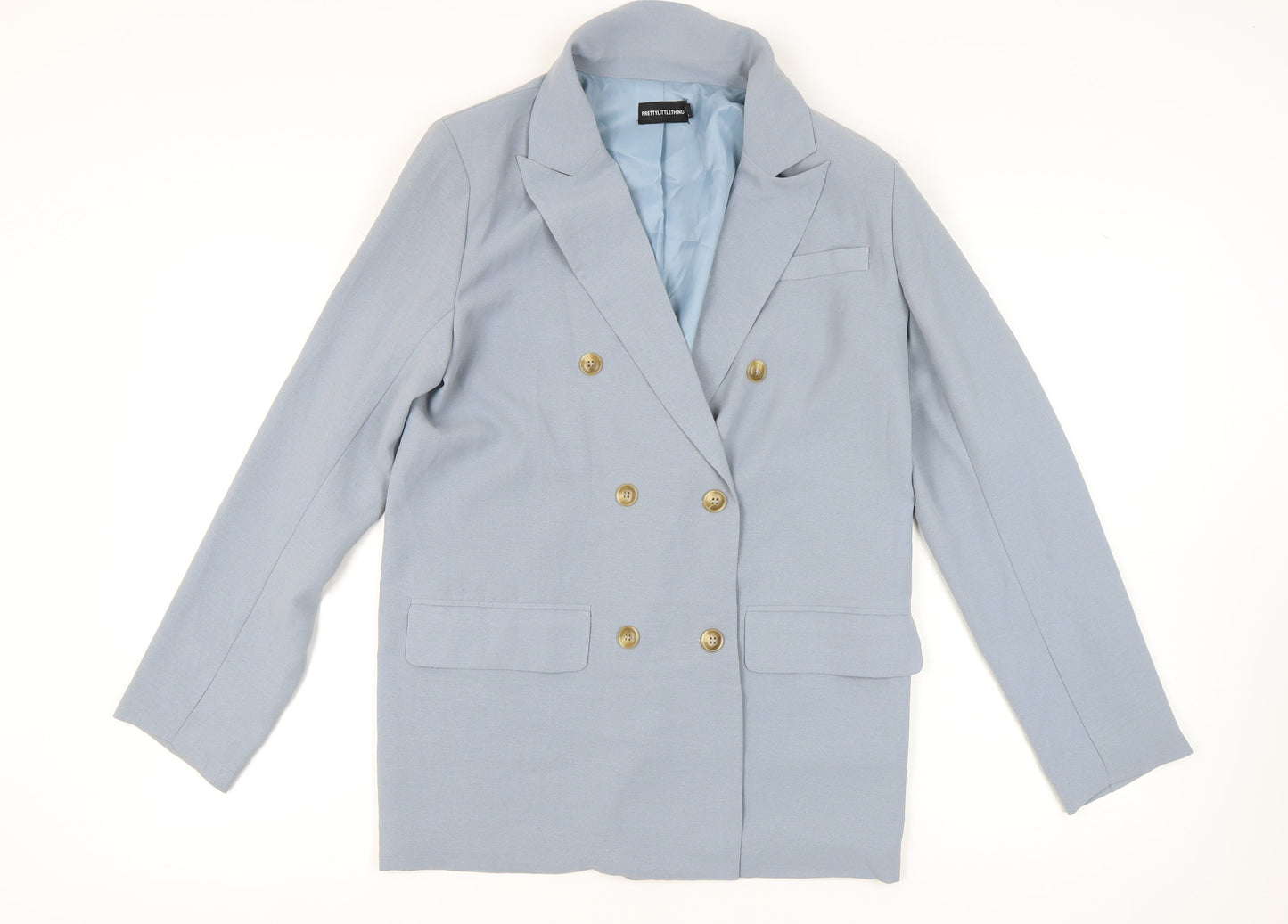 PrettyLittleThing Women’s Blue Long Blazer - Size UK 6