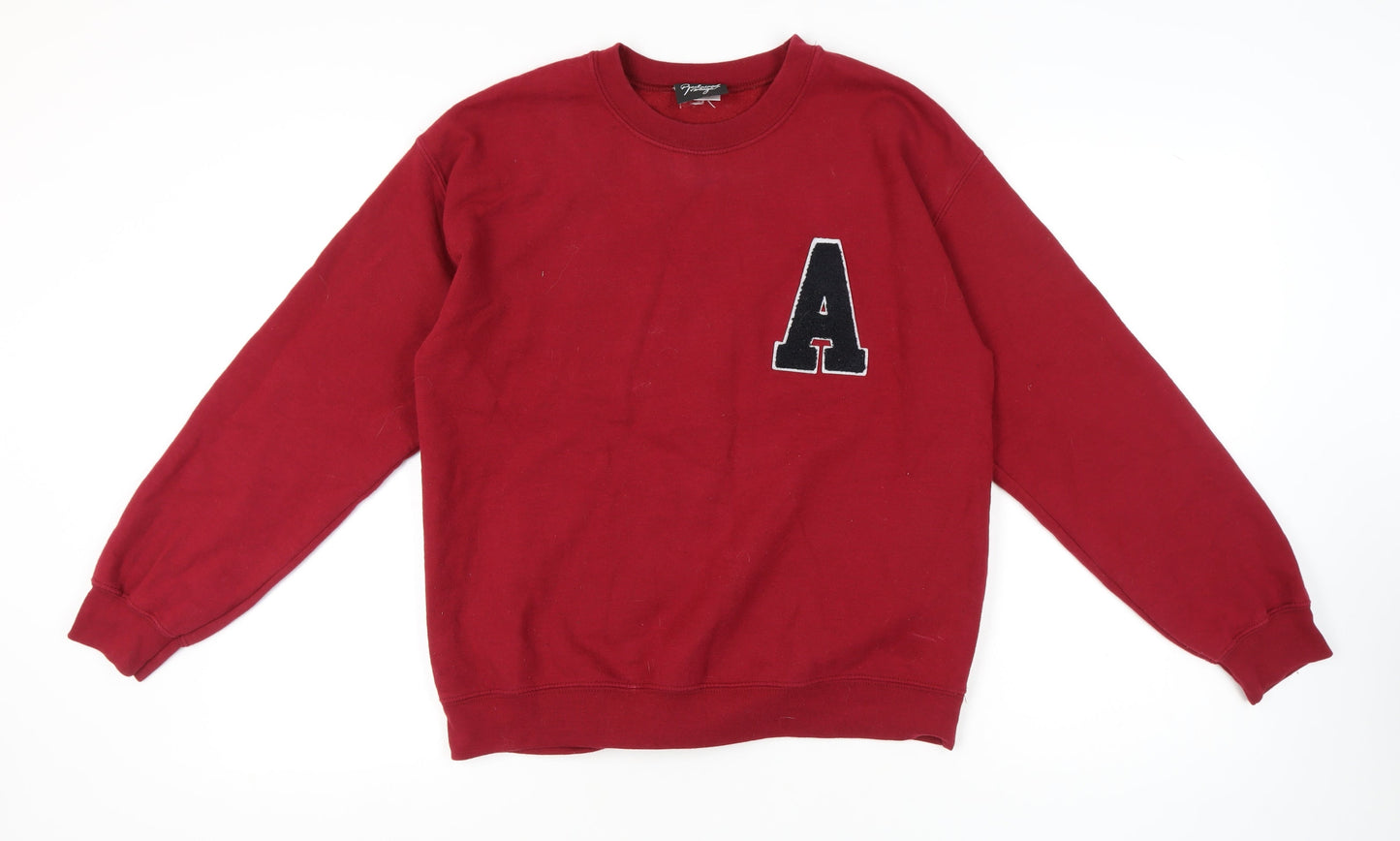 Unisex Adults UK Size S Reclaimed Vintage Red Pullover Sweatshirt