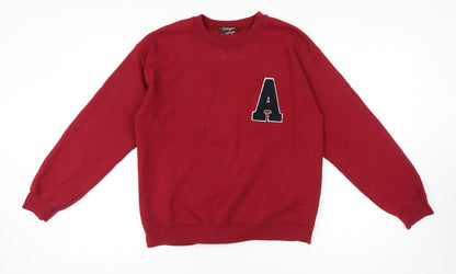 Unisex Adults UK Size S Reclaimed Vintage Red Pullover Sweatshirt