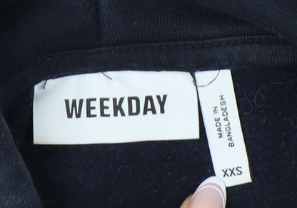 Weekday Women's Black Pullover Hoodie 2XS