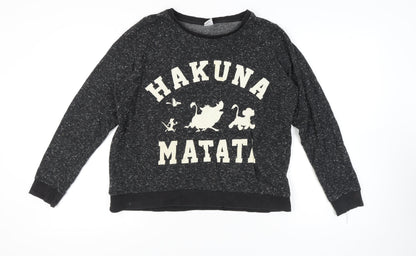 Womens UK Size 18 Disney Black Pullover Sweatshirt