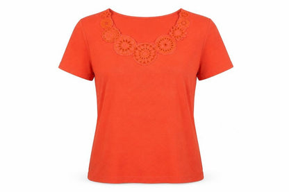Womens UK Size 8 CC Orange Basic T-Shirt