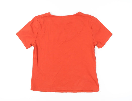 Womens UK Size 8 CC Orange Basic T-Shirt