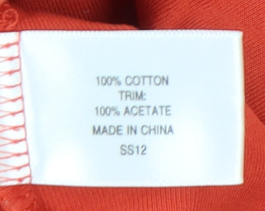 Womens UK Size 8 CC Orange Basic T-Shirt