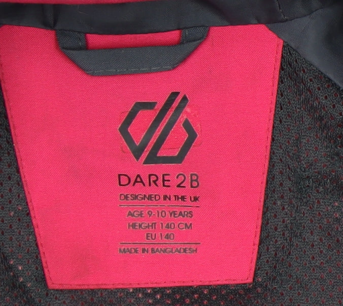 Dare2B Girls Pink Rain Coat 9-10 Years Hooded Jacket
