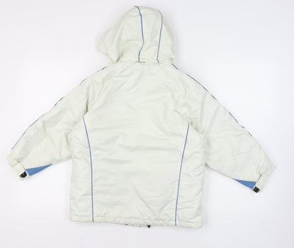tog24 Girls White Ski Jacket 7-8 Years Winter Hooded