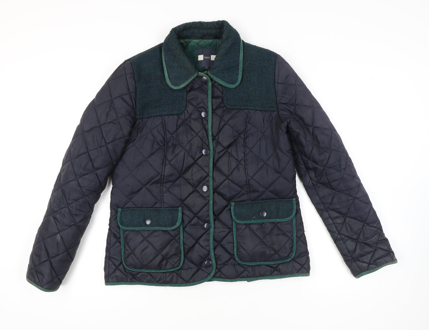 Womens UK Size 12 NEXT Black Quilted Coat