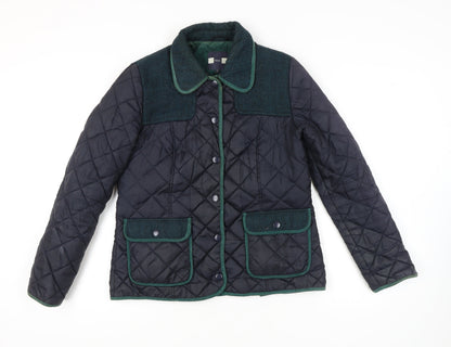 Womens UK Size 12 NEXT Black Quilted Coat