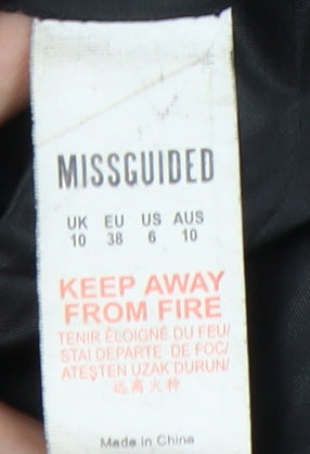 Missguided Women's Black Biker Jacket Size 10