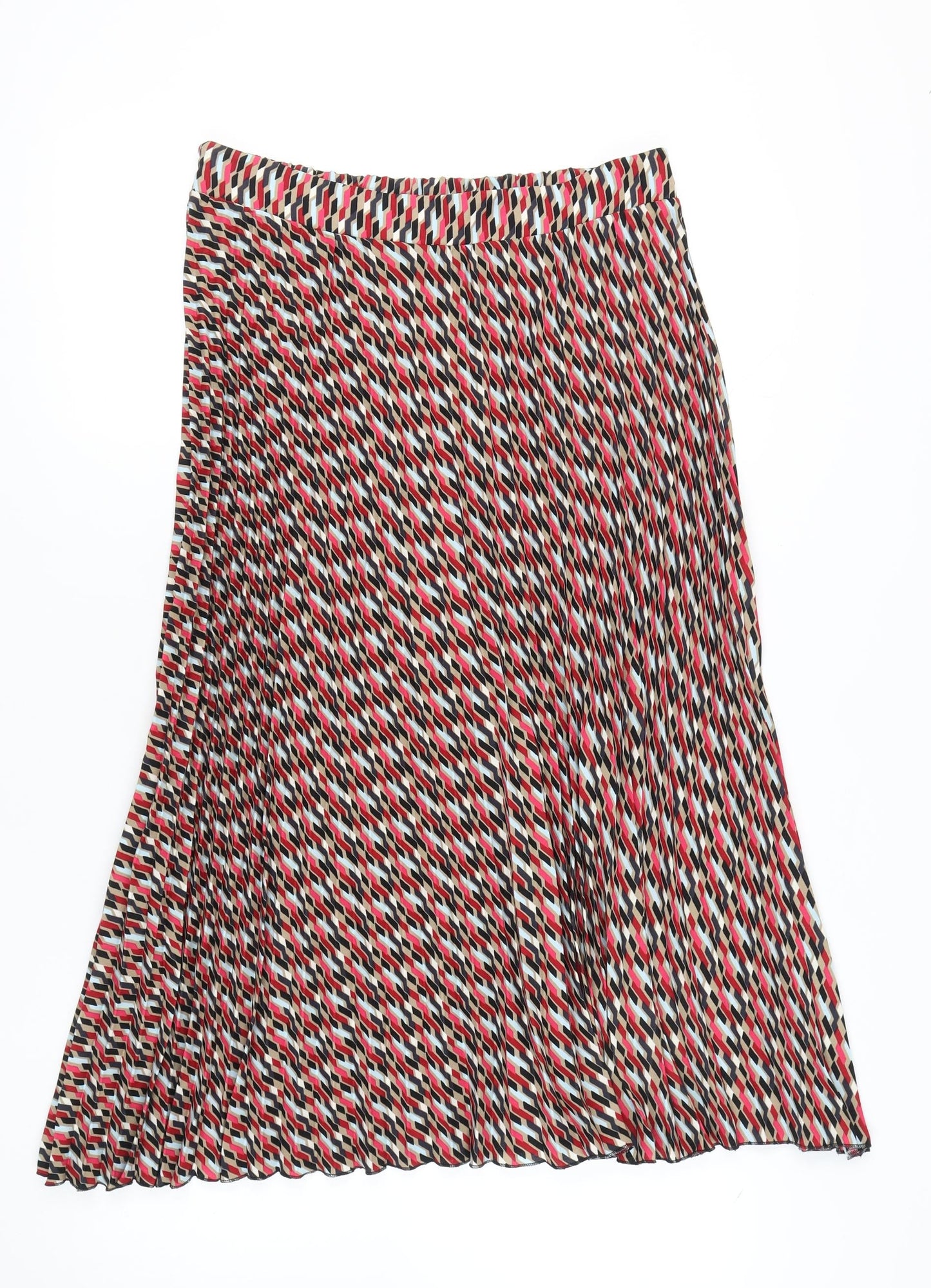 Marks and Spencer Women's Multicoloured Pleated Skirt Size 14