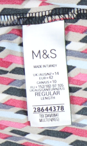 Marks and Spencer Women's Multicoloured Pleated Skirt Size 14