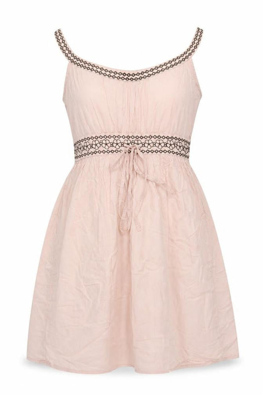 Front view of Mantaray Women's Pink A-Line Sleeveless Dress, size 8