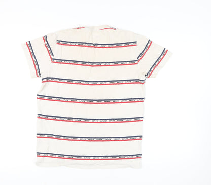 Levi's Men's Medium White Striped Logo T-Shirt