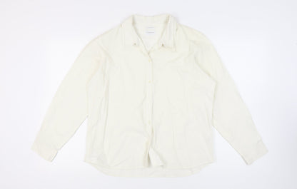Liz Claiborne Women's White Button-Up Shirt, L, Petites