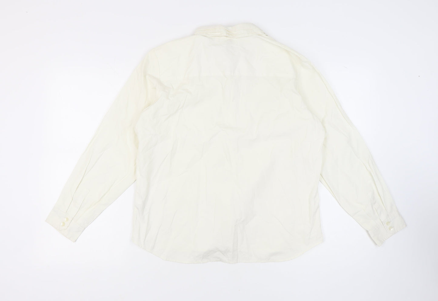 Liz Claiborne Women's White Button-Up Shirt, L, Petites