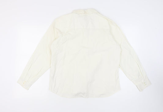 Liz Claiborne Women's White Button-Up Shirt, L, Petites
