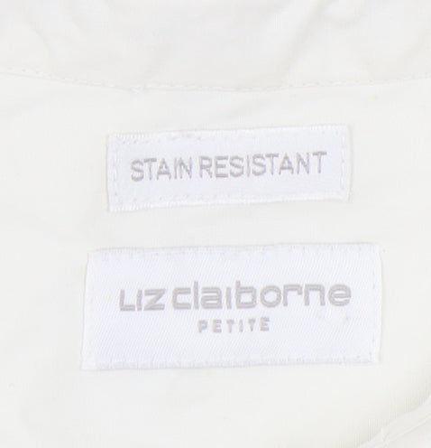 Liz Claiborne Women's White Button-Up Shirt, L, Petites