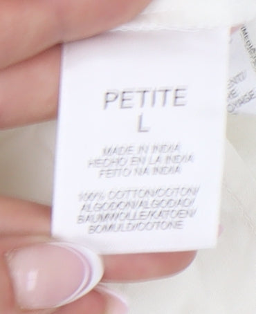 Liz Claiborne Women's White Button-Up Shirt, L, Petites