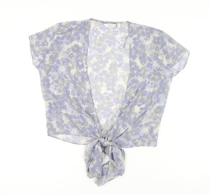 Next Women's Blue Floral Kimono Blouse Size 12